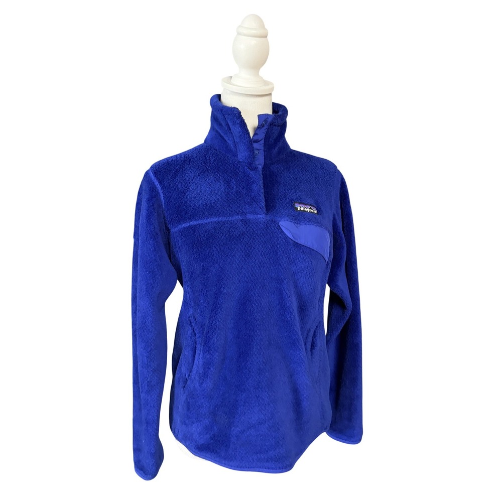 Patagonia Fleece Jacket Womens Small‎ Blue Snap Pullover Polartec Thermal Pro